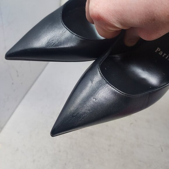 Christian Louboutin Black Strappy Condora Leather Heel Shoe - Picture 9 of 12